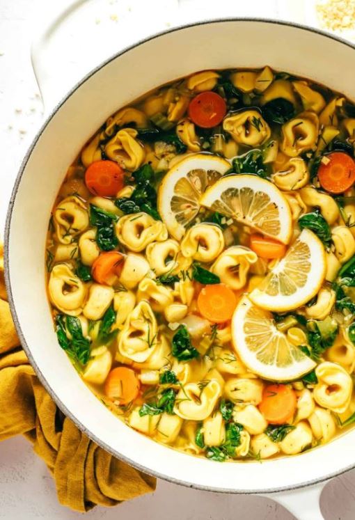 Рецепт супа с лимонным тортеллини
